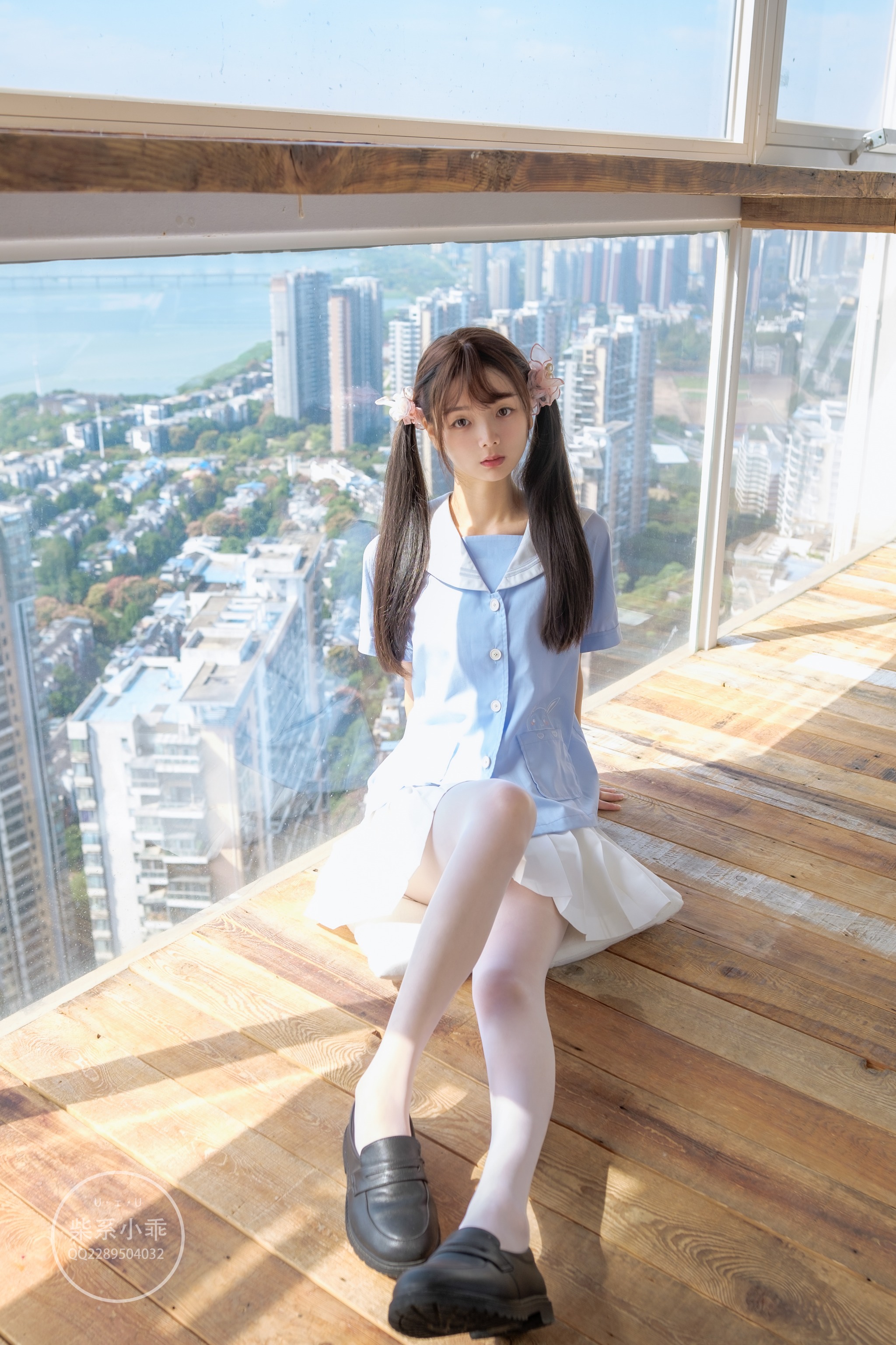 图片[1]-稚乖画册 – NO.001 晴空-01 白丝双马尾jk [79P]-XikXak